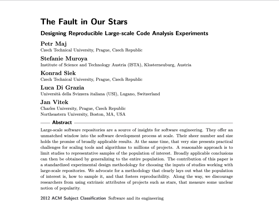 We advocate for a methodology that clearly lays out what the population
            of interest is, how to sample it, and that fosters reproducibility.